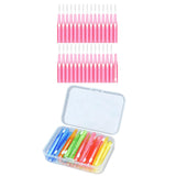 Maxbell 30pcs Interdental Brush Toothpick Dental Hygiene Brush Retractable Pink 0.6mm