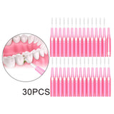 Maxbell 30pcs Interdental Brush Toothpick Dental Hygiene Brush Retractable Pink 0.6mm