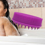 Maxbell Silicone Bath Shower Brush Exfoliating Body Brush for Home Men Women Purple