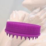 Maxbell Silicone Bath Shower Brush Exfoliating Body Brush for Home Men Women Purple