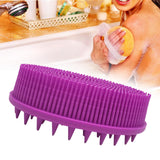 Maxbell Silicone Bath Shower Brush Exfoliating Body Brush for Home Men Women Purple