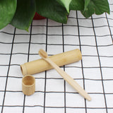 Maxbell Natural Bamboo Toothbrush Tube Hand Made Tooth Brush Holder 16cm for Kids