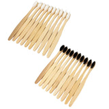 Maxbell Bamboo Toothbrushes Soft Bristles Disposable for Camping Business Trip White