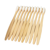 Maxbell Bamboo Toothbrushes Soft Bristles Disposable for Camping Business Trip White
