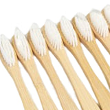 Maxbell Bamboo Toothbrushes Soft Bristles Disposable for Camping Business Trip White