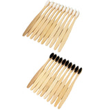 Maxbell Bamboo Toothbrushes Soft Bristles Disposable for Camping Business Trip White