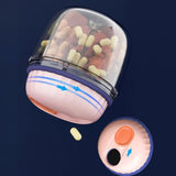 Maxbell Pill Box 4 Grids Waterproof Seal Pocket Travel Holder for Tablet Daily Pill Big Pink