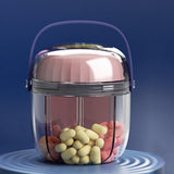 Maxbell Pill Box 4 Grids Waterproof Seal Pocket Travel Holder for Tablet Daily Pill Big Pink