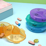 Maxbell Pill Cases with 7 Individual Pill Boxes 21 Grids Sealing Black