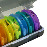 Maxbell Pill Cases with 7 Individual Pill Boxes 21 Grids Sealing Black