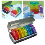 Maxbell Pill Cases with 7 Individual Pill Boxes 21 Grids Sealing Black