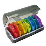 Maxbell Pill Cases with 7 Individual Pill Boxes 21 Grids Sealing Black