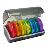 Maxbell Pill Cases with 7 Individual Pill Boxes 21 Grids Sealing Black