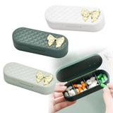 Maxbell 4 Grids Portable Pill Organizers Daily Work Traveling Pill Cases Holder Heavy green