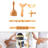Maxbell Manual Wood Massage Tools Muscle Roller Tool Anti Cellulite C