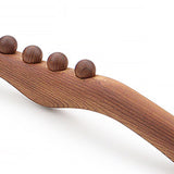 Maxbell Wood Massage Stick 10 Beads Rolling Pin Massager for Body Leg Shoulder Waist