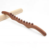Maxbell Wood Massage Stick 10 Beads Rolling Pin Massager for Body Leg Shoulder Waist
