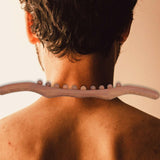 Maxbell Wood Massage Stick 10 Beads Rolling Pin Massager for Body Leg Shoulder Waist