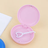 Maxbell Portable Retainer Case Oral Organizer Durable Dentures Storage Boxes pink
