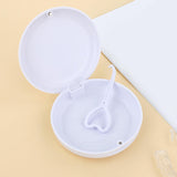 Maxbell Portable Retainer Case Oral Organizer Durable Dentures Storage Boxes white