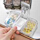 Maxbell Pill Organizer with Pill Cutter Compartment Pill Divider for Vitamin White