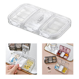 Maxbell Pill Organizer with Pill Cutter Compartment Pill Divider for Vitamin White