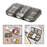 Maxbell Pill Organizer with Pill Cutter Compartment Pill Divider for Vitamin Gray
