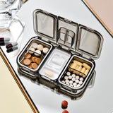 Maxbell Pill Organizer with Pill Cutter Compartment Pill Divider for Vitamin Gray