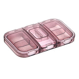 Maxbell Pill Organizer with Pill Cutter Compartment Pill Divider for Vitamin Pink