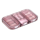 Maxbell Pill Organizer with Pill Cutter Compartment Pill Divider for Vitamin Pink