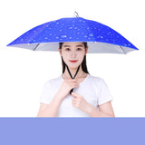 Maxbell Umbrella Hat Hands free Protection 30inch Fishing Umbrella Hat Blue