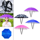 Maxbell Umbrella Hat Hands free Protection 30inch Fishing Umbrella Hat Blue