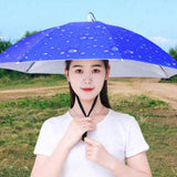 Maxbell Umbrella Hat Hands free Protection 30inch Fishing Umbrella Hat Blue