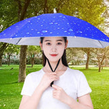 Maxbell Umbrella Hat Hands free Protection 30inch Fishing Umbrella Hat Blue