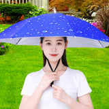 Maxbell Umbrella Hat Hands free Protection 30inch Fishing Umbrella Hat Blue