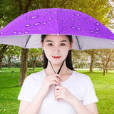 Maxbell Umbrella Hat Hands free Protection 30inch Fishing Umbrella Hat Purple