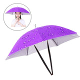 Maxbell Umbrella Hat Hands free Protection 30inch Fishing Umbrella Hat Purple