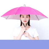 Maxbell Umbrella Hat Hands free Protection 30inch Fishing Umbrella Hat Rose Red