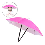 Maxbell Umbrella Hat Hands free Protection 30inch Fishing Umbrella Hat Rose Red