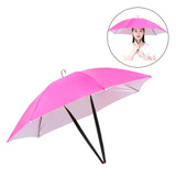 Maxbell Umbrella Hat Hands free Protection 30inch Fishing Umbrella Hat Rose Red