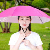 Maxbell Umbrella Hat Hands free Protection 30inch Fishing Umbrella Hat Rose Red