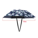 Maxbell Umbrella Hat Hands free Protection 30inch Fishing Umbrella Hat Black with Flowers