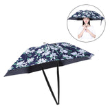 Maxbell Umbrella Hat Hands free Protection 30inch Fishing Umbrella Hat Black with Flowers