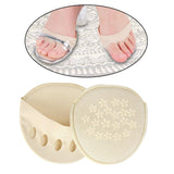 Maxbell five toe Forefoot Pads Breathable Invisible Socks Metatarsal Pads Foot Pads Beige