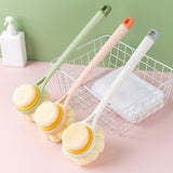 Maxbell 2 in 1 Long Handle Shower Body Brush Body Exfoliator for Elderly Men/Women green color brushes