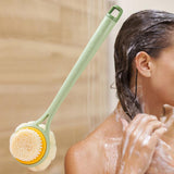 Maxbell 2 in 1 Long Handle Shower Body Brush Body Exfoliator for Elderly Men/Women green color brushes