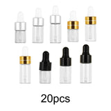 Maxbell 20 Pieces Empty Glass Dropper Bottles Containers for Perfume Oils Liquids Silver 1ml