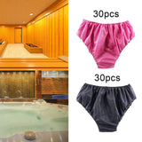 Maxbell 30 Pieces One Time Underwear One Size Stretchy Elastic Waist for Business Blue
