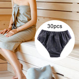 Maxbell 30 Pieces One Time Underwear One Size Stretchy Elastic Waist for Business Blue