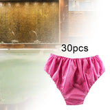 Maxbell 30 Pieces One Time Underwear One Size Stretchy Elastic Waist for Business Purple